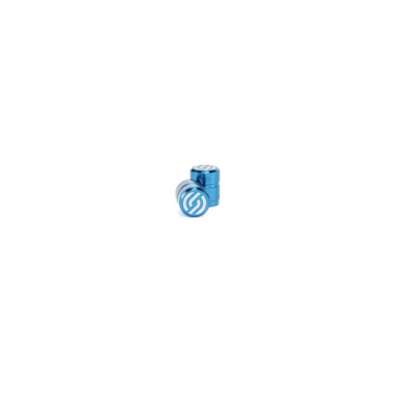 SALT CNC Valve Cap, Blue (Pair)